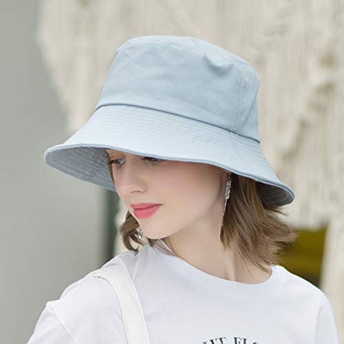 SOMALER Womens Cotton Wide Brim Sun Hats UPF50+ UV Packable Beach Hat Summer Bucket Cap for Travel