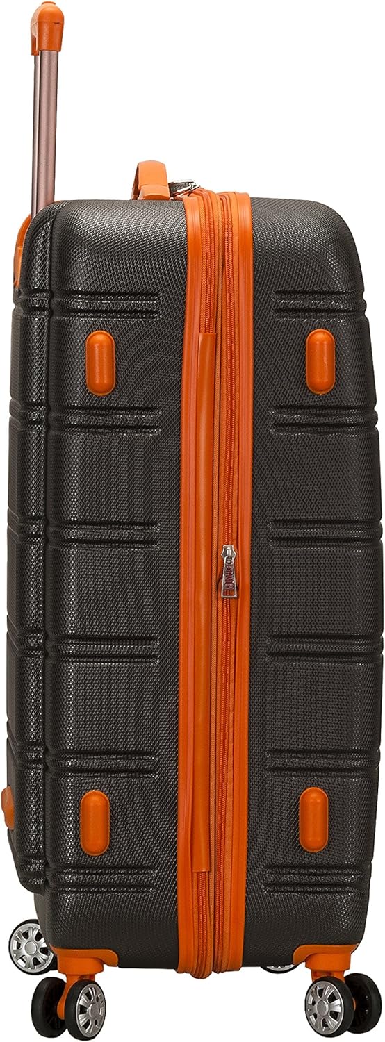 Rockland Melbourne Hardside Expandable Spinner Wheel Luggage, CHARCOAL, Checked Large 28