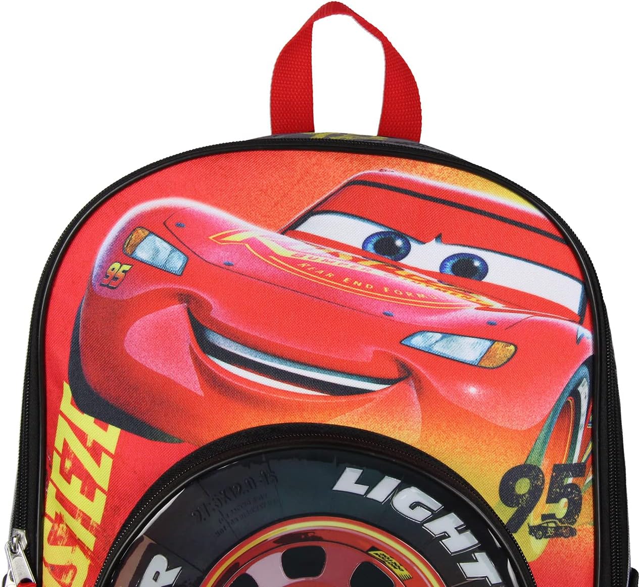 Disney Cars Lightning McQueen Backpack 3D Tire Pocket Travel School Backpack