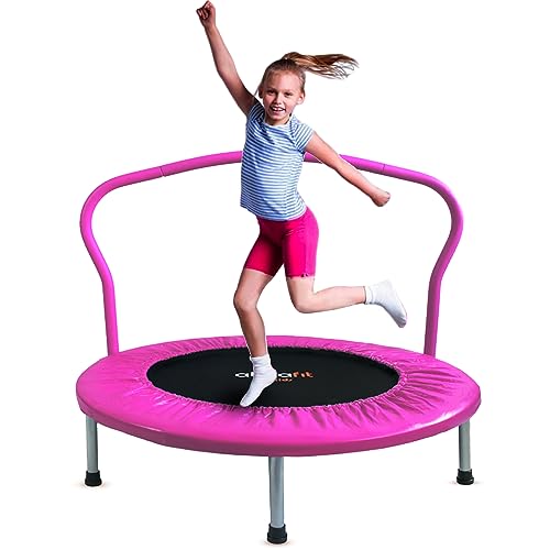 Ativafit 36'' Trampoline for Kids Foldable Mini Toddler Trampoline with Comfortable Foam Handle Play Indoor Outdoor Home Use for Boys Girls for Fun