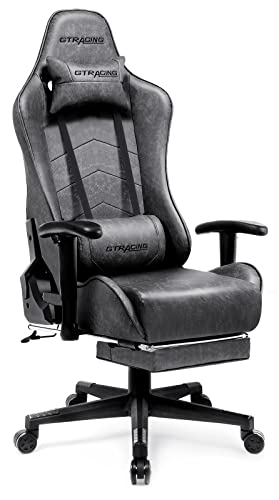 GTRACING Gaming Chair with Footrest Big and Tall Office Executive Chair Heavy Duty Adjustable Recliner with Headrest Lumbar Support Cushion Desk Chair (Wine Red)