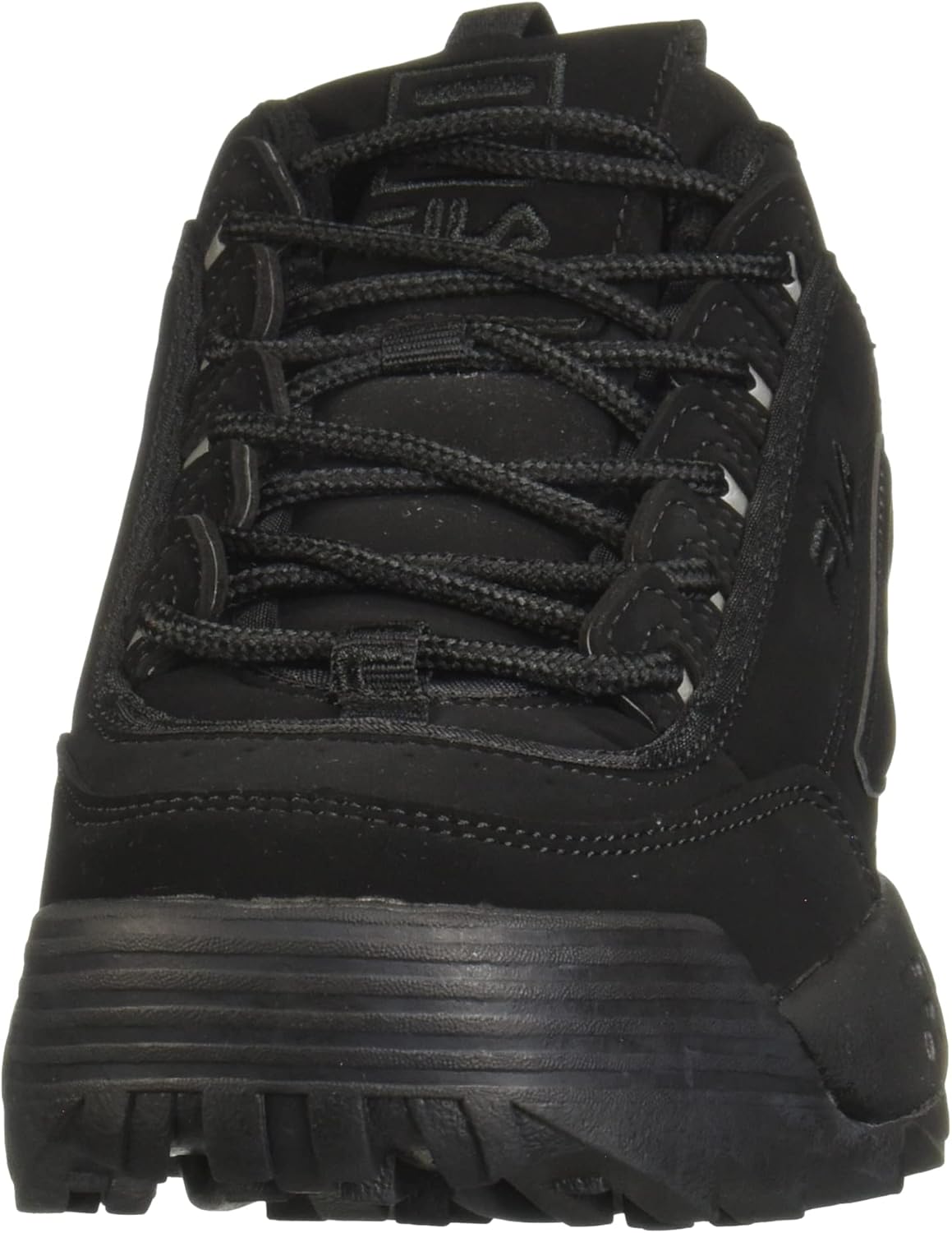 Fila Men's Strada Disruptor fashion sneakers, Black/Black/Black, 10 US