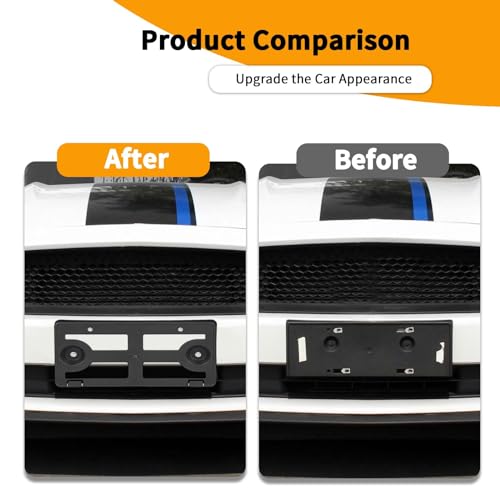 Hoolcar Front License Plate Frame Car License Plate Mounting Bracket Holder Fit for Ford Mustang 2018-2020, Black