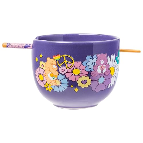 Silver Buffalo Sanrio Gudetama Lazy Egg Poses Top Ramen Nissin Top Ramen Ceramic Ramen Noodle Rice Bowl with Chopsticks, Microwave Safe, 20 Ounces