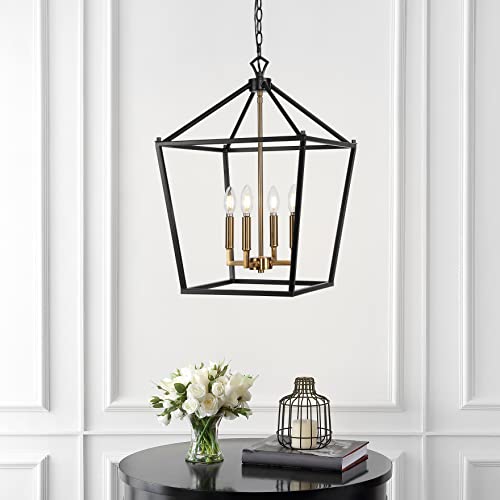 JONATHAN Y JYL7436A Pagoda Lantern Dimmable Adjustable Metal LED Pendant Classic Traditional Farmhouse Dining Room Living Room Kitchen Foyer Bedroom Hallway, 12 in, Oil Rubbed Bronze
