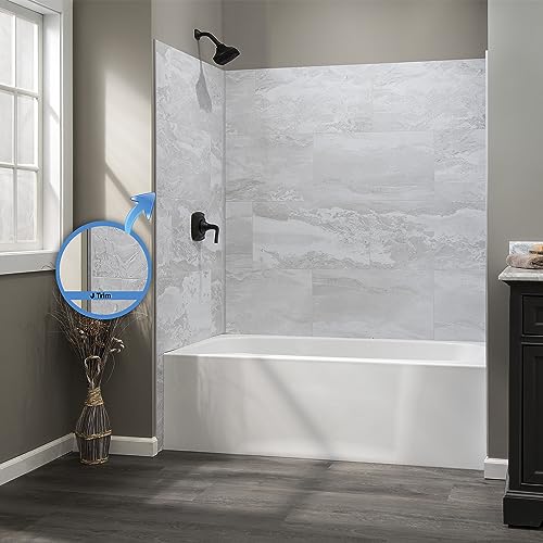 Palisade 94 in. J-Trim in Carrara Marble (6 in. Sample)