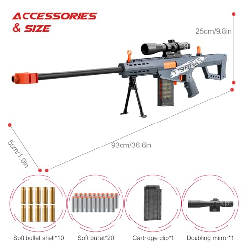 Soft Bullet Toy Gun Dart Foam Pellet Blasters Shell ejecting Shotgun Cool Stuff Gifts for boy Age 8+ 9 10 11 12 Year Old Kid Shooting Game with Scope Sniper Rifle