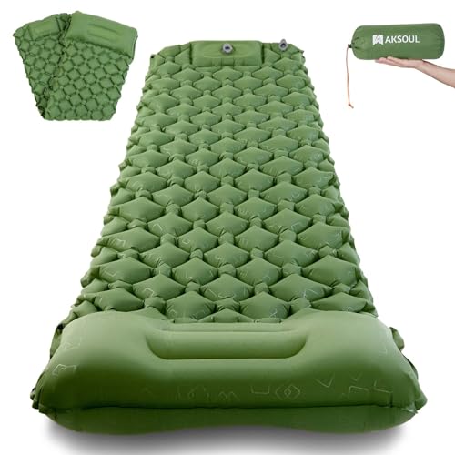 Camping Sleeping Inflatable Pad: Extra Thick 3.1/3.9/4.7 inch Ultralight Self Inflating Air Mat with Pillow for Outdoor Backpacking Camp Hiking Tent (Ultra/Classic/Upgraded/Extra)