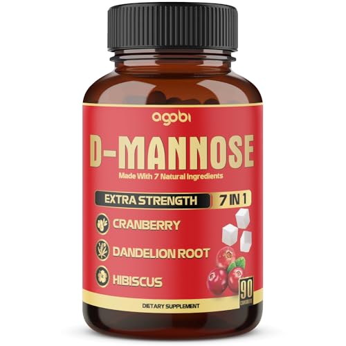 D-Mannose Capsules - 7 Herbs with Cranberry, Dandelion, Hibiscus and More - Support Flush Impurities and Urinary Tract Health - 90 Vegan Capsules 3-Month Supply