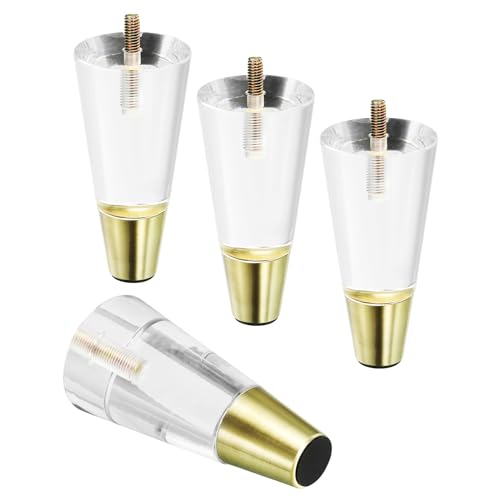 uxcell Acrylic Furniture Legs 8 inch Set of 4, Replacement Sofa Feet Cabinet Modern Clear Decor DIY for Couch, Bench, TV Stand, Chair, Dresser