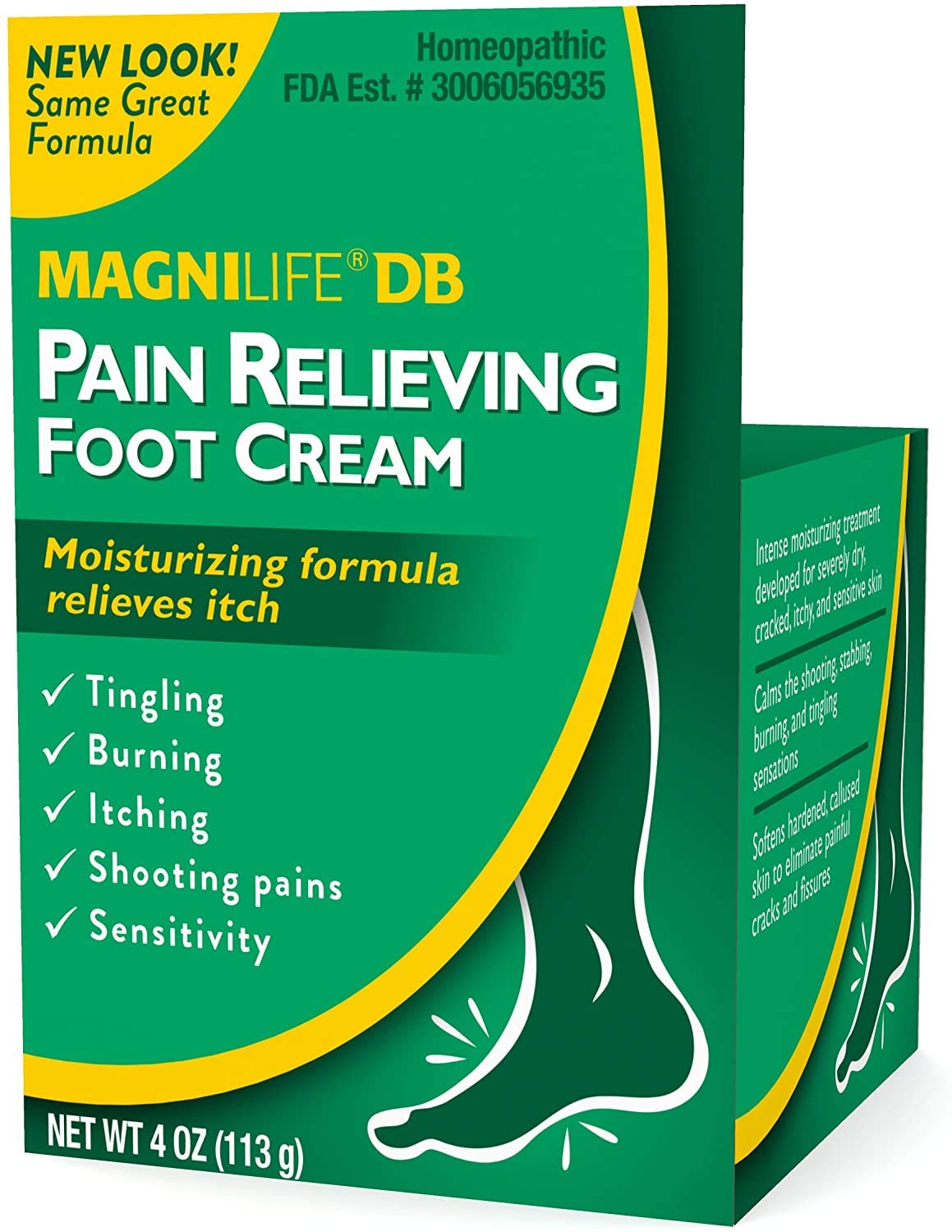 Magni Life DB Pain Relieving Foot Cream, 4 Ounce Each (3)