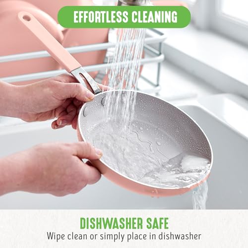 GreenLife Dream 10-Piece Ceramic Nonstick Cookware Set, Pots Frying & Sauce Pans, PFAS Free & PFOA Free, Dishwasher & Oven Safe, Stay-Cool Handles, Durable Aluminum Body, Versatile Cooking, Sage Green