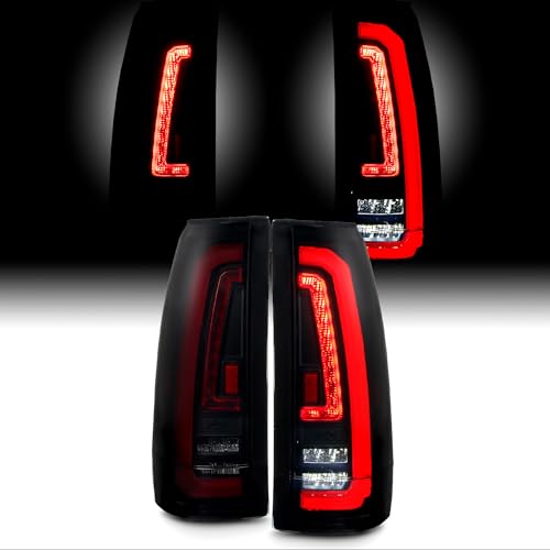 AKKON - Fit Chevy/GMC C1500/K1500 Suburban/Tahoe GMC Yukon Chevy Blazer Cadillac Escalade LED Tail Lights Black Smoke Rear Lamp