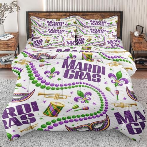 5 Pcs Comforter Set Twin Size, Colorful Galaxy Neon Bed in a Bag with Flat Sheet and Fitted Sheet for Kids and Adults, Space Orange Fire Bedding Set with Pillowcase & Sham