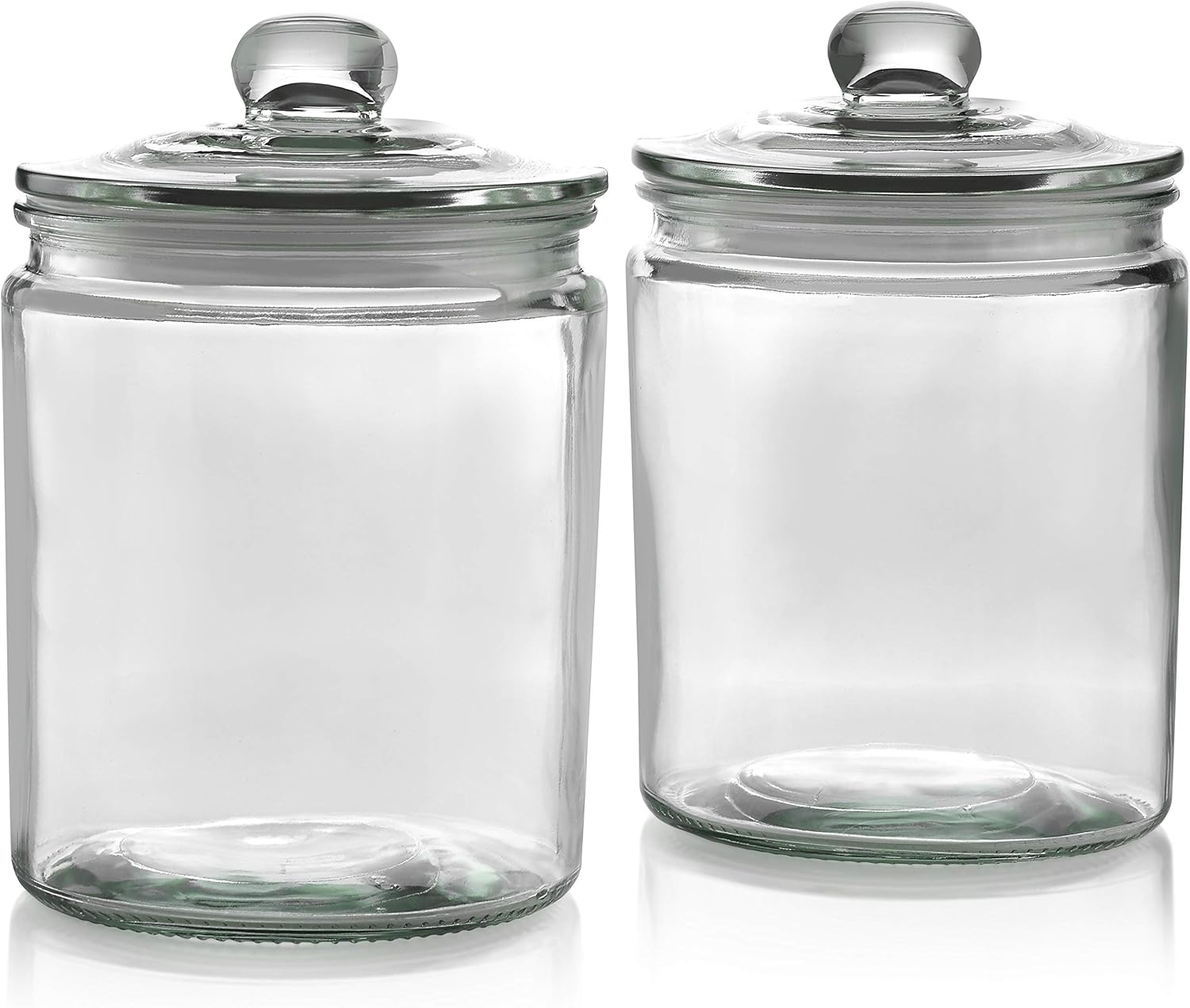 2 Pc 1 Gallon 128 oz Clear Glass Storage Jar with Lids - Airtight Food Jars - Glass Kitchen Containers for Pantry, Countertop