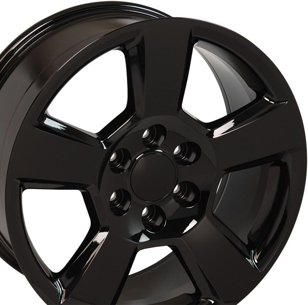 OE Wheels LLC 20 inch Rims Fits Chevy Silverado Tahoe Sierra Yukon Escalade CV76 20x9 Rims Gloss Black SET