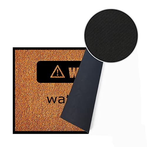 Simple Text Arrangement Warning Watch Your Step New Home Essential Decoration Doormat Entrance Way Non-Slip Door Mats Front Indoor/Outdoor Living Room Kitchen Bedroom Area Rugs 18x30 inch