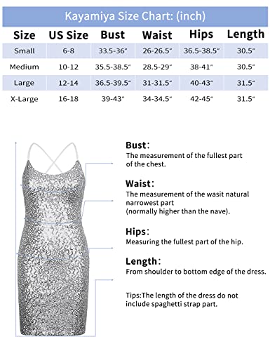 kayamiya Women's Sequin Dress Sexy Bodycon Lace Up Backless Homecoming Cocktail Dresses Party Night