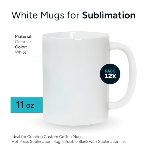 Sublimation Mugs 11oz Ceramic Coffee Mugs Set of 12 Assorted Colors
