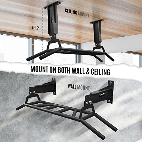 Yes4All Heavy Duty Wall Mounted Pull Up Bar – Multi-Grip Pull Up Bar Ceiling Mount / Ceiling Mount Pullup bar / Chin Up Bar for Home Gym Workout