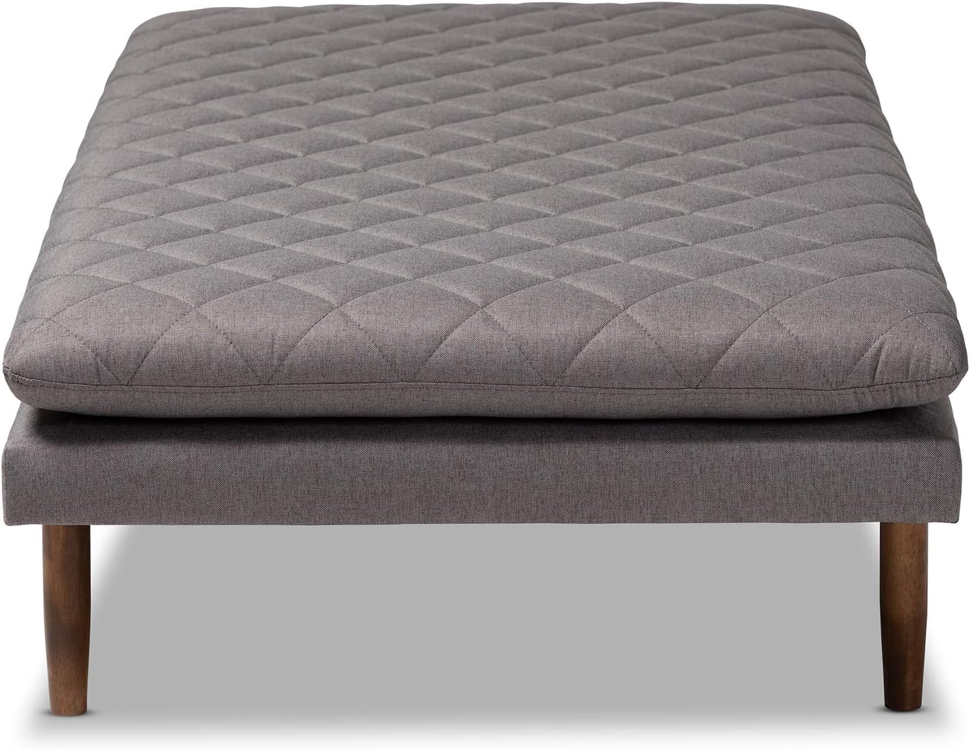 Baxton Studio Marit Grey Upholstered Walnut Wood Daybed