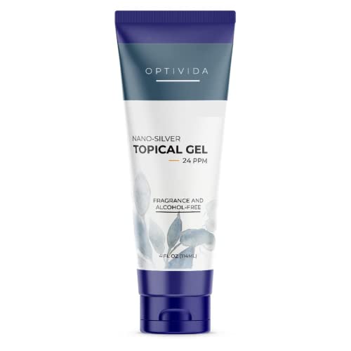 OPTIVIDA Colloidal Silver Gel For Wound Care, Natural Topical Skin Healing | Nano-Silver Topical Gel For Wounds, Burns, Rashes, Skin Irritations, Unscented (4 Oz.)
