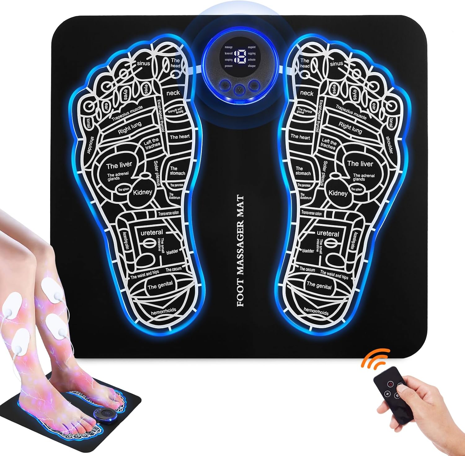 EMS Foot Massager Mat for Muscle Relaxation,Back & Leg Foot Massage, TENS (Mode:KTR-2493)