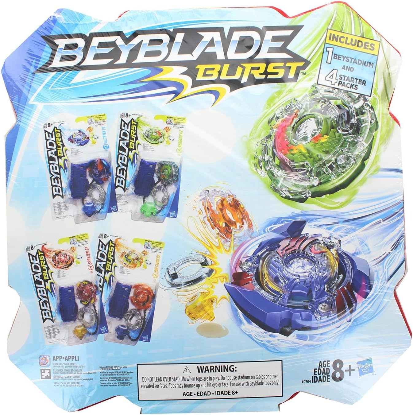 Hasbro Beyblade Burst Stadium Bundle | Beystadium and 4 Starter Packs