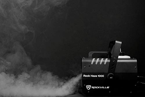 Rockville ROCKHAZE 1000 V2 CFM DMX Hazer Machine Water Based DJ/Club Haze+2 Remotes, Black