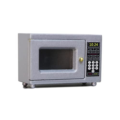 Miniature Microwave Dollhouse Accessories Oven Mini Kitchen Furniture Appliance 1:12 Mini House Decoration Model Decor High Simulation Accessories Ornaments (White)