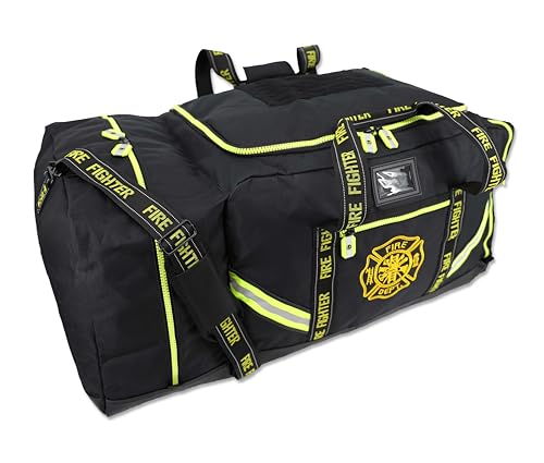 Lightning X Fireman Premium 3XL Firefighter Rescue Step-In Turnout Fire Gear Bag w/Shoulder Strap & Helmet Pocket