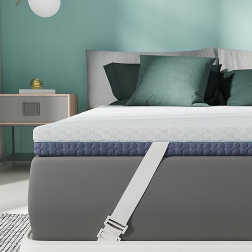 2 Inch Memory Foam Mattress Topper Queen Size, Re:flip Soft Mattress Topper for Pain Relief, Mattress Topper with 2-Sided Soft Cover, Ergonomic 5-Zone Design, CertiPUR-US Certified