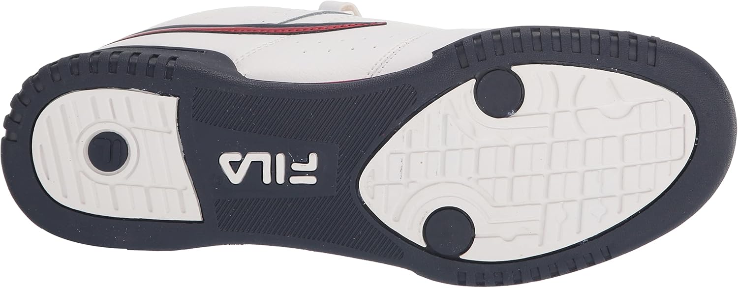 Fila Men's f-13v lea/syn Fashion Sneaker, White/Navy/Red, 10 M US