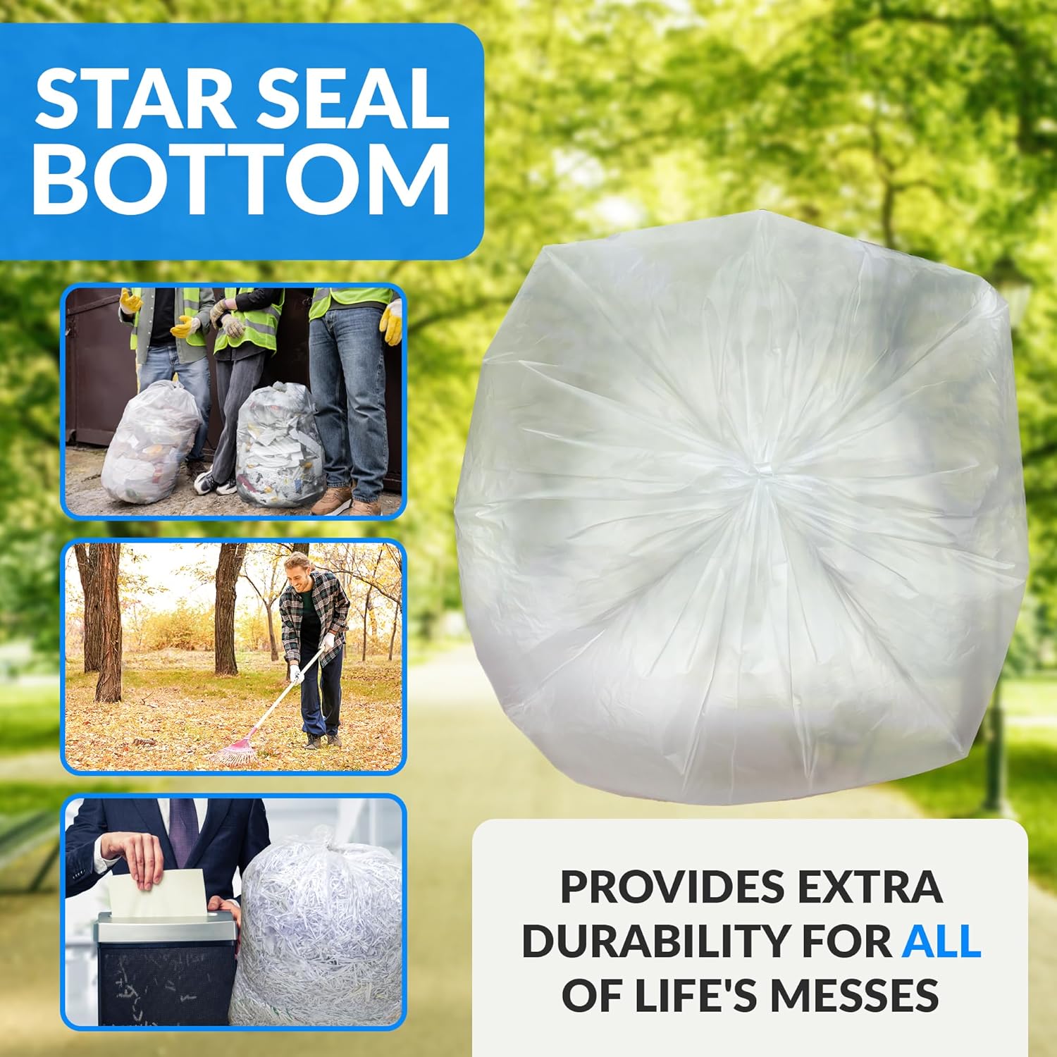 Reli. 30-33 Gallon Trash Bags Heavy Duty | 250 Bags Bulk | Clear Large Trash Bags 30+, 32 Gallon | Made in USA