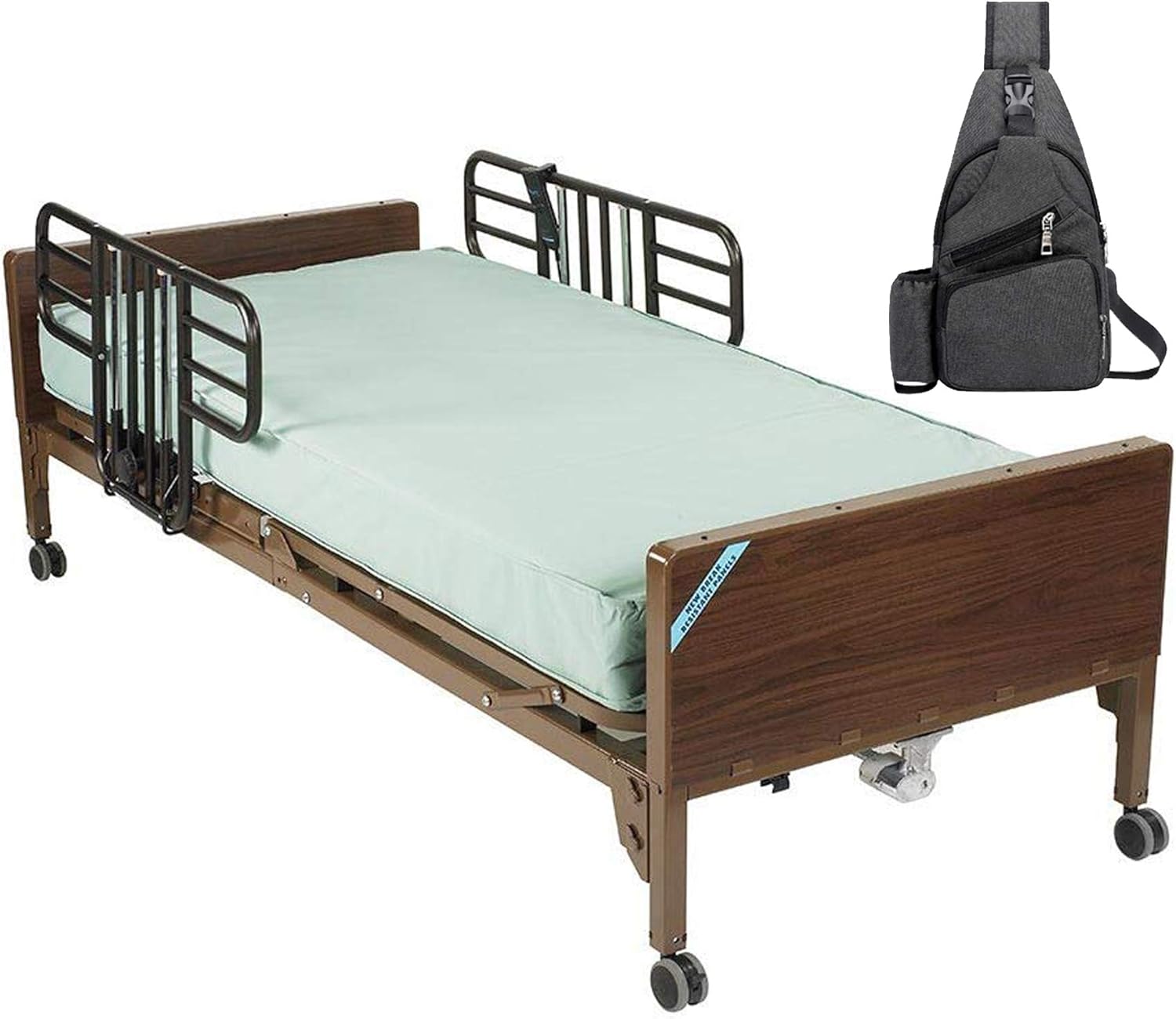 Drive Delta Ultra Light Full Electric Hospital Bed with Half Rails and 80