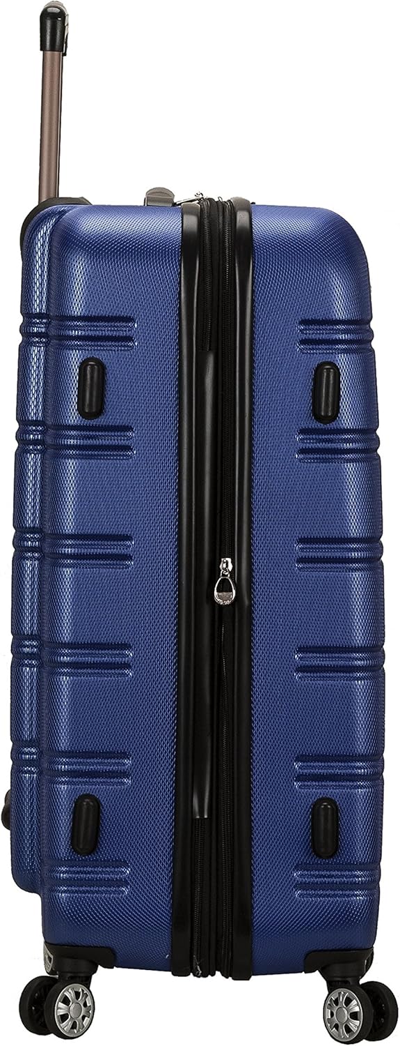 Rockland Melbourne Hardside Expandable Spinner Wheel Luggage, BLUE, Checked Large 28