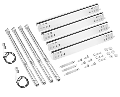 Grill Replacement Parts for Charbroil Performance 2 Burner 463625217, 463625219, 463673517, 463673019, 463673617, 463673619, Heat Plate Tent Shield, Crossover Tube for Char-Broil 2 Burner Gas Grill