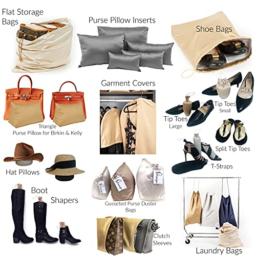 Purse Insert Pillows Set - Custom Cushioned Handbag Fillers by Fabrinique - Set of Shaper Inserts Made to Maintain Small to Large Purses - Prevents Creases and Damage (Cream, S-L, 4PC Set)