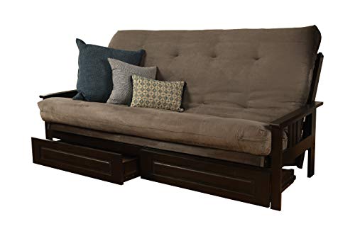 Kodiak Furniture Monterey Frame with Suede Fabric Mattress in Tan/Espresso
