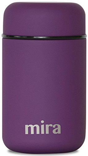MIRA Insulated Food Jar Thermos for Hot Food & Soup, Compact Stainless Steel Vacuum Lunch Container for Meals To Go - 13.5 oz, Pink