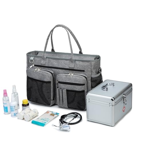 Nurse Tote Bag for Work with Multiple Pocket and Padded Compartment for Laptop up to 15.6''