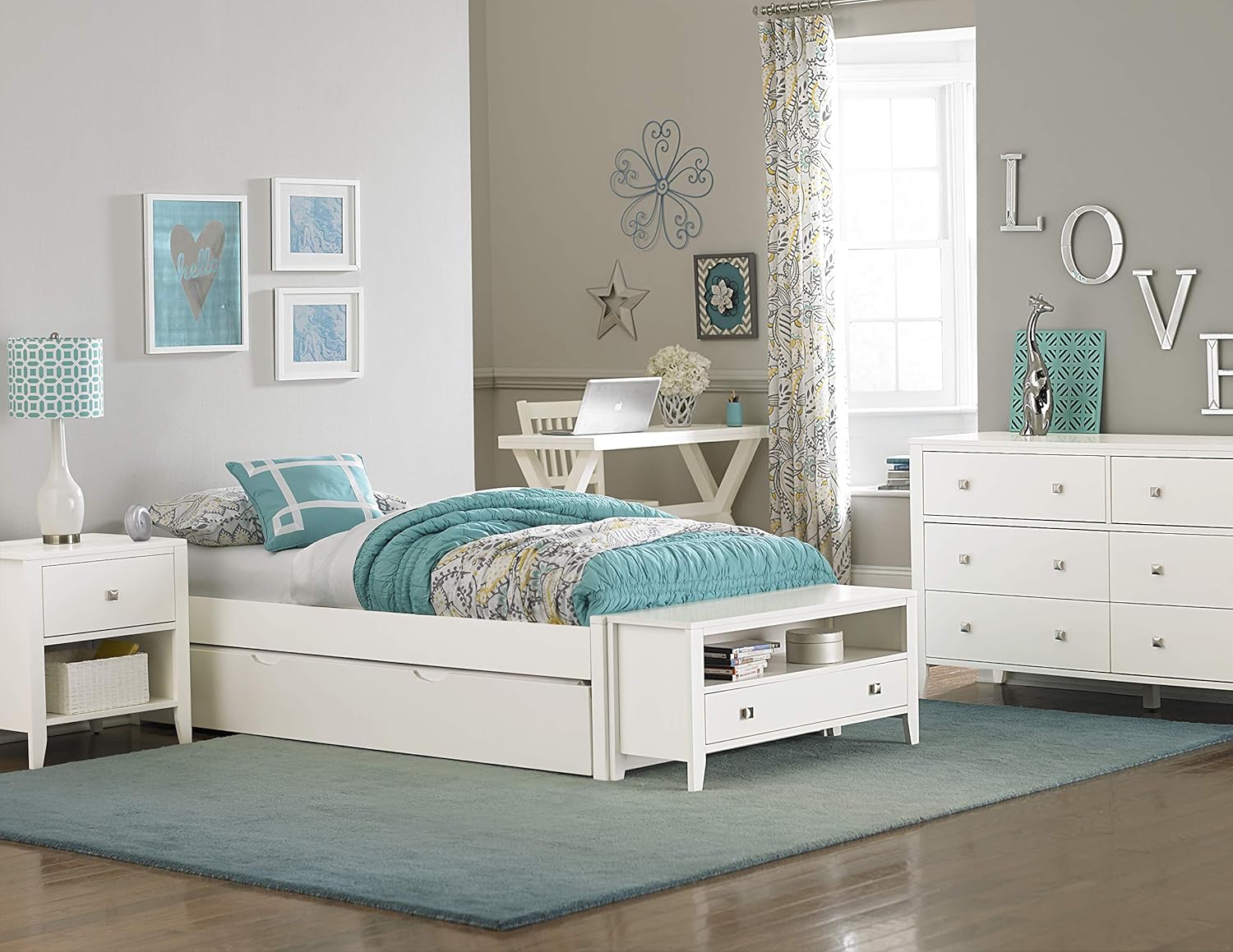 Hillsdale Furniture Pulse Kids and Teen Twin Platform bed with Trundle, White