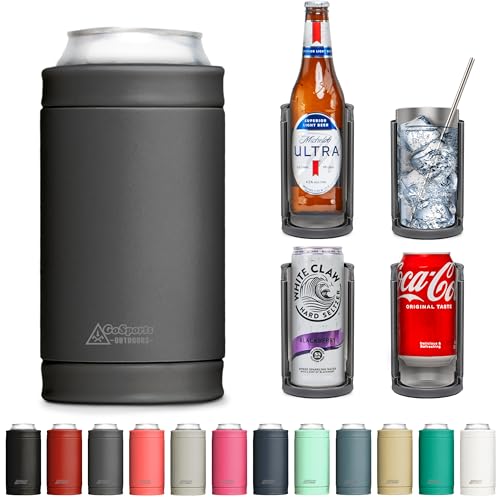 DUALIE 3 in 1 Insulated Can Cooler - Universal Size for 12 oz Cans, Slim Cans, and Bottles - 10+ Colors Available