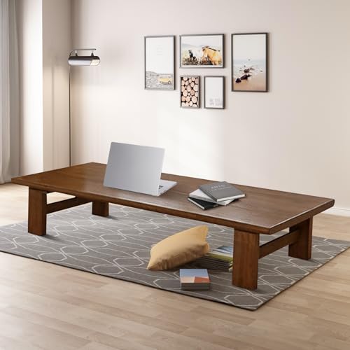 Japanese Tea Floor Table Low Table for Sitting on The Floor, Low Altar Table for Meditation, Solid Wood Coffee Table Chabudai Furniture for Living Room,Reception Rooms