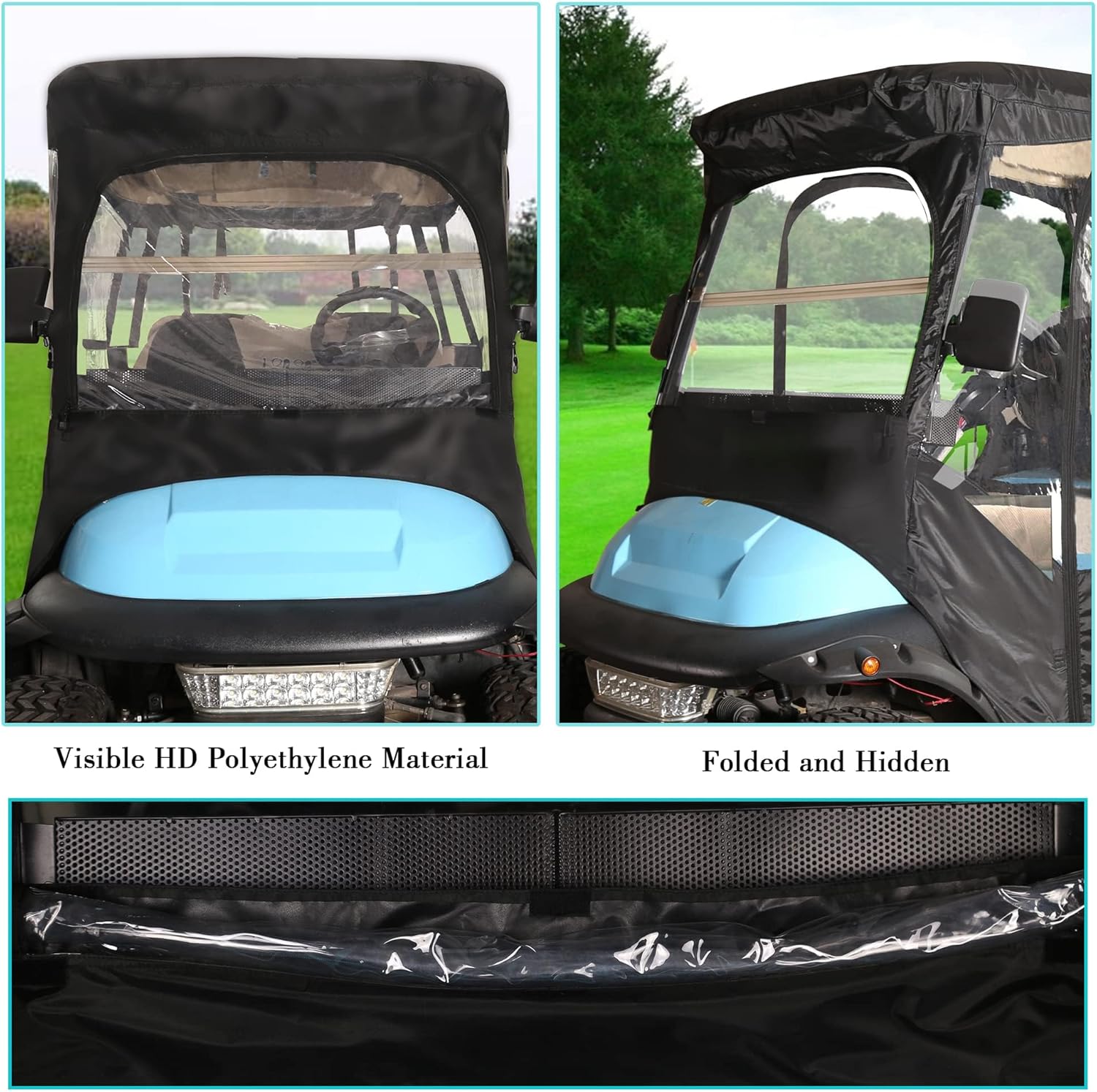 10L0L 4-Passengers Golf Cart Driving Enclosure for Club Car Precedent, Clear Window Rain Cover All Weather Waterproof Windproof Snowproof Storage Covers