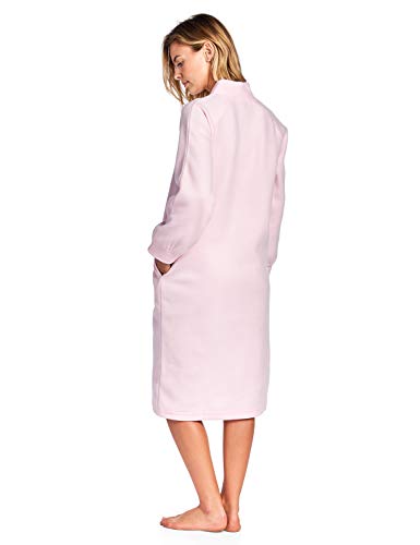Casual Nights Women's Zip Up Front Long Fleece Robe House Dress