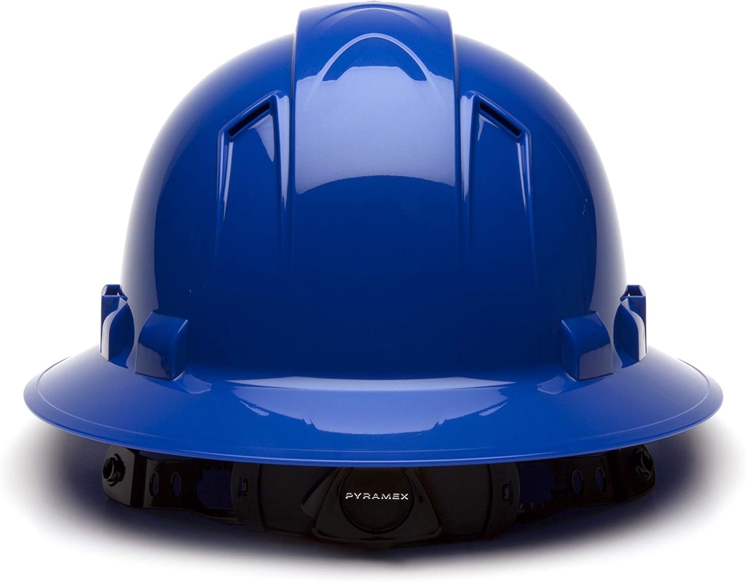 Pyramex Ridgeline Full Brim Hard Hat 6 Point Ratchet Blue Vented