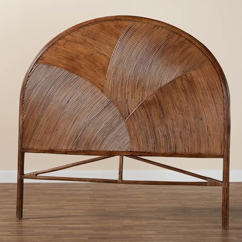 bali & pari Seana Natural Rattan Standalone Headboard, Queen, Dark Brown