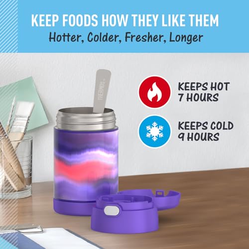 THERMOS FUNTAINER 16 Ounce Stainless Steel Vacuum Insulated Food Jar with Spoon, Tie Dye