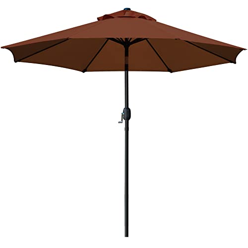Sunnyglade 9' Patio Umbrella Outdoor Table Umbrella with 8 Sturdy Ribs (Grey)